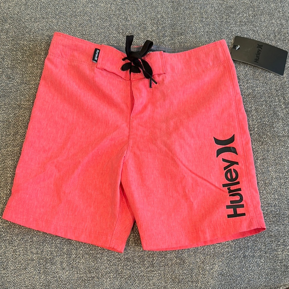 NWT- Hurley Pink Board Shorts Quick-Dry Swimwear. Size 4